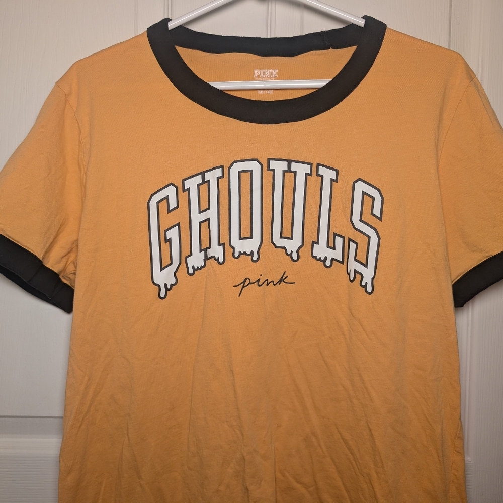 Victoria's Secret Pink Ghouls Glow In The Dark Halloween Campus Tee - Medium
